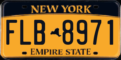 NY license plate FLB8971