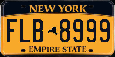 NY license plate FLB8999