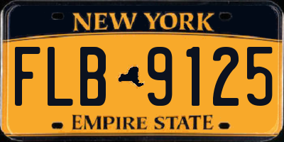 NY license plate FLB9125