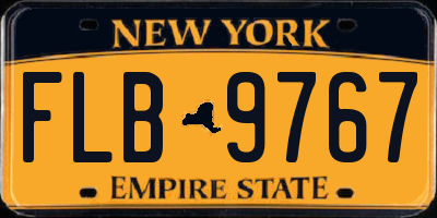 NY license plate FLB9767