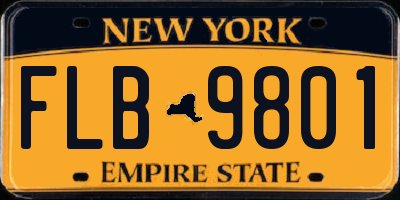 NY license plate FLB9801