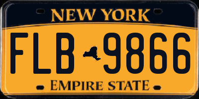NY license plate FLB9866