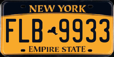 NY license plate FLB9933
