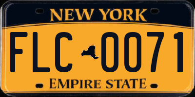 NY license plate FLC0071