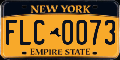 NY license plate FLC0073
