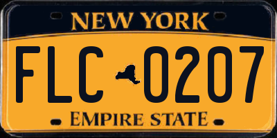 NY license plate FLC0207