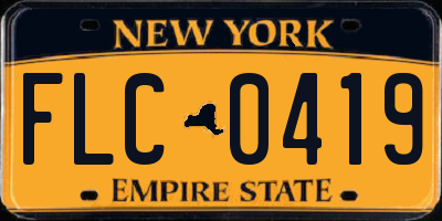 NY license plate FLC0419