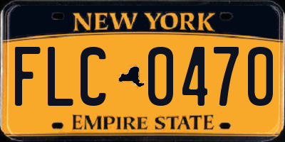 NY license plate FLC0470