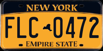 NY license plate FLC0472
