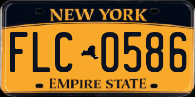 NY license plate FLC0586