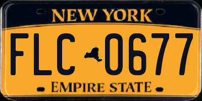 NY license plate FLC0677