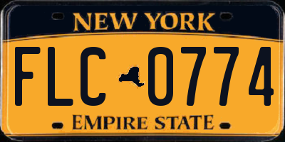 NY license plate FLC0774