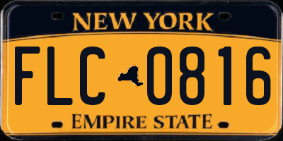 NY license plate FLC0816