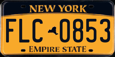 NY license plate FLC0853