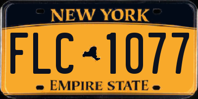 NY license plate FLC1077