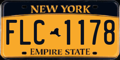 NY license plate FLC1178