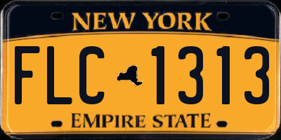 NY license plate FLC1313