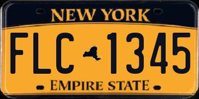 NY license plate FLC1345