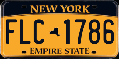 NY license plate FLC1786