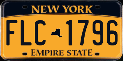NY license plate FLC1796