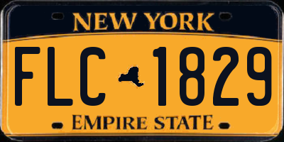 NY license plate FLC1829