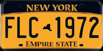 NY license plate FLC1972