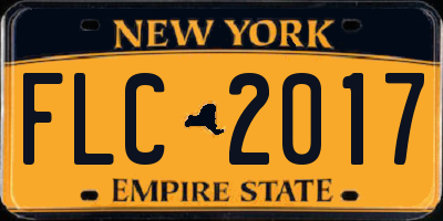 NY license plate FLC2017