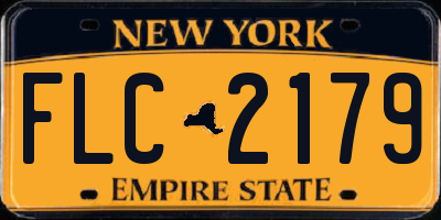 NY license plate FLC2179