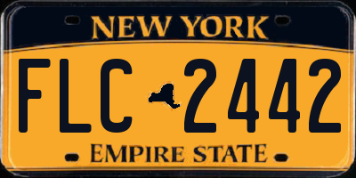 NY license plate FLC2442