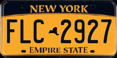 NY license plate FLC2927