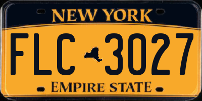 NY license plate FLC3027