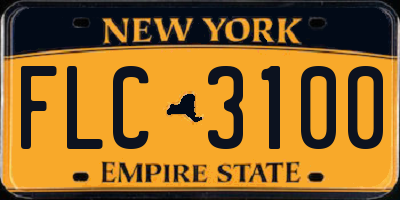 NY license plate FLC3100