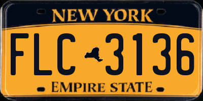 NY license plate FLC3136