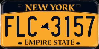 NY license plate FLC3157