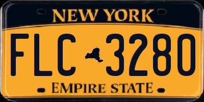 NY license plate FLC3280