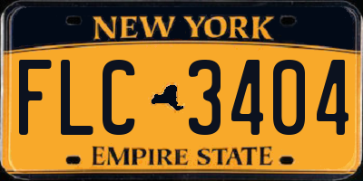 NY license plate FLC3404