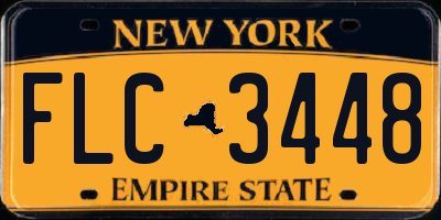 NY license plate FLC3448