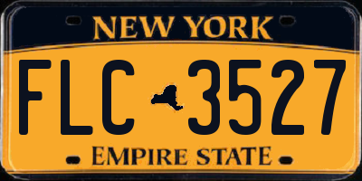 NY license plate FLC3527
