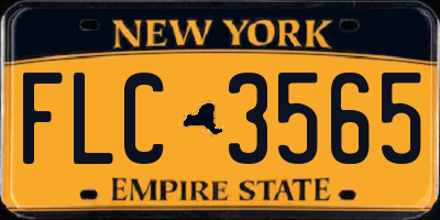 NY license plate FLC3565