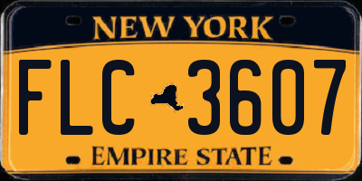 NY license plate FLC3607