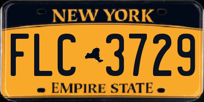 NY license plate FLC3729