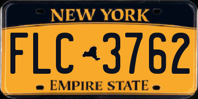 NY license plate FLC3762