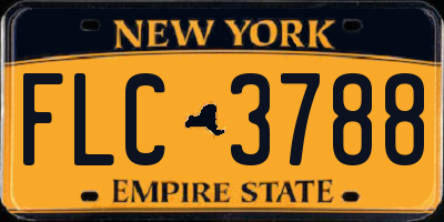 NY license plate FLC3788