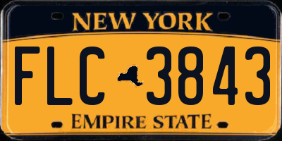 NY license plate FLC3843