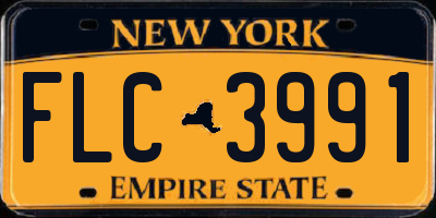 NY license plate FLC3991