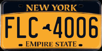 NY license plate FLC4006