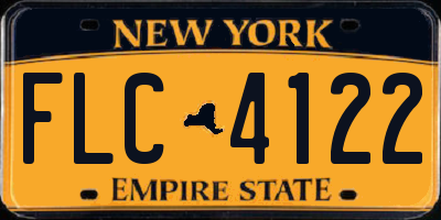 NY license plate FLC4122