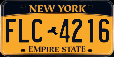 NY license plate FLC4216