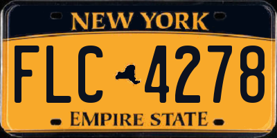 NY license plate FLC4278