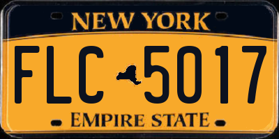 NY license plate FLC5017